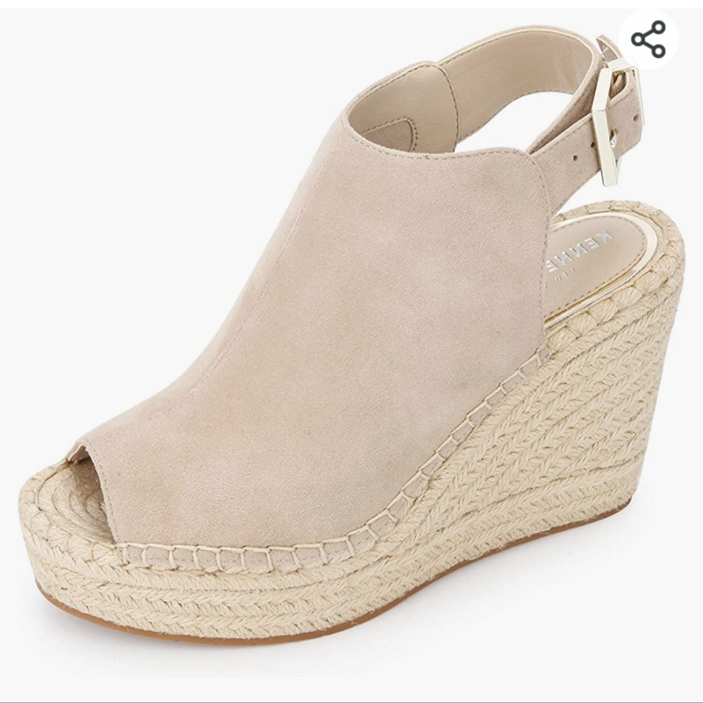 Kenneth Cole New York Women's Olivia Wedge Sandals Tan/Cream